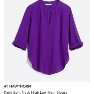 EUC 41 Hawthorn Kadie split neck blouse